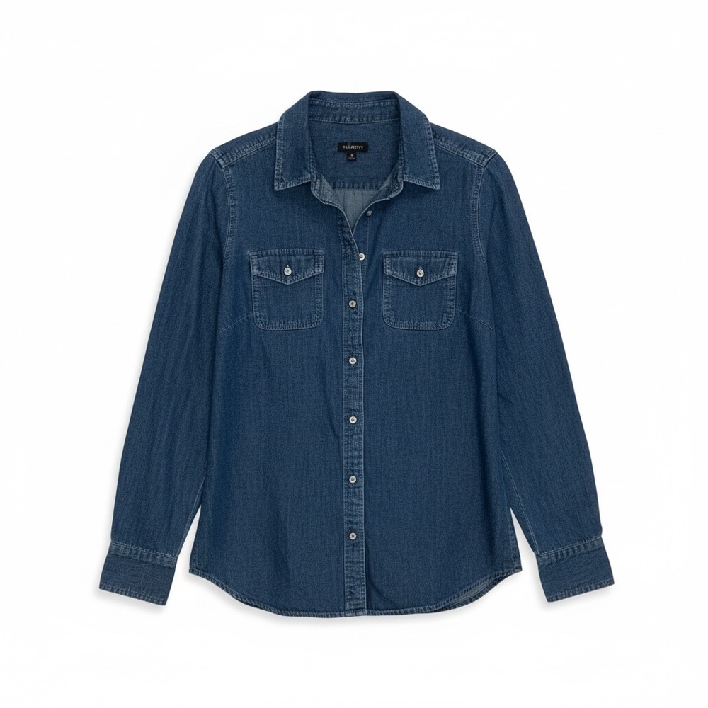 Talbots Chambray Denim Button Down Shirt Women’s XS Long Sleeve